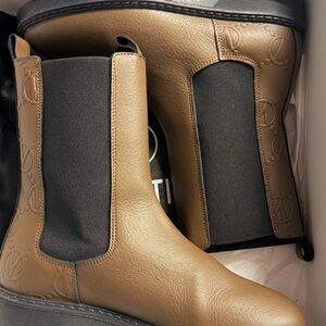 Valentino Tan and Black Chelsea Boots